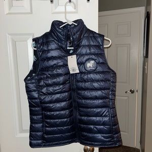 Navy blue puppie love puffer vest